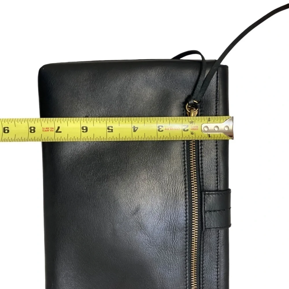 Madewell black leather clutch bag